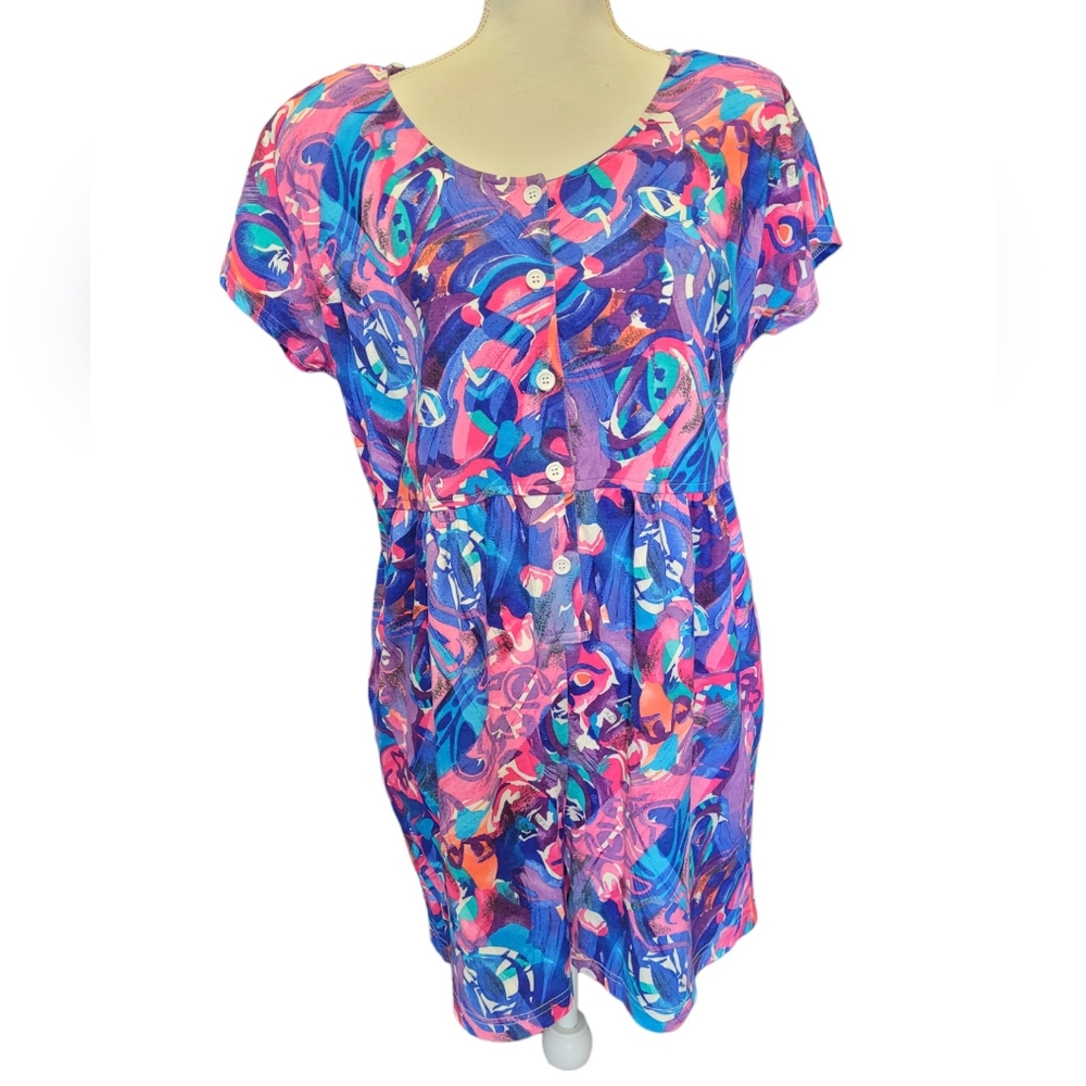 RARE Vintage 1990s Motherhood Maternity multicolored funky shorts romper